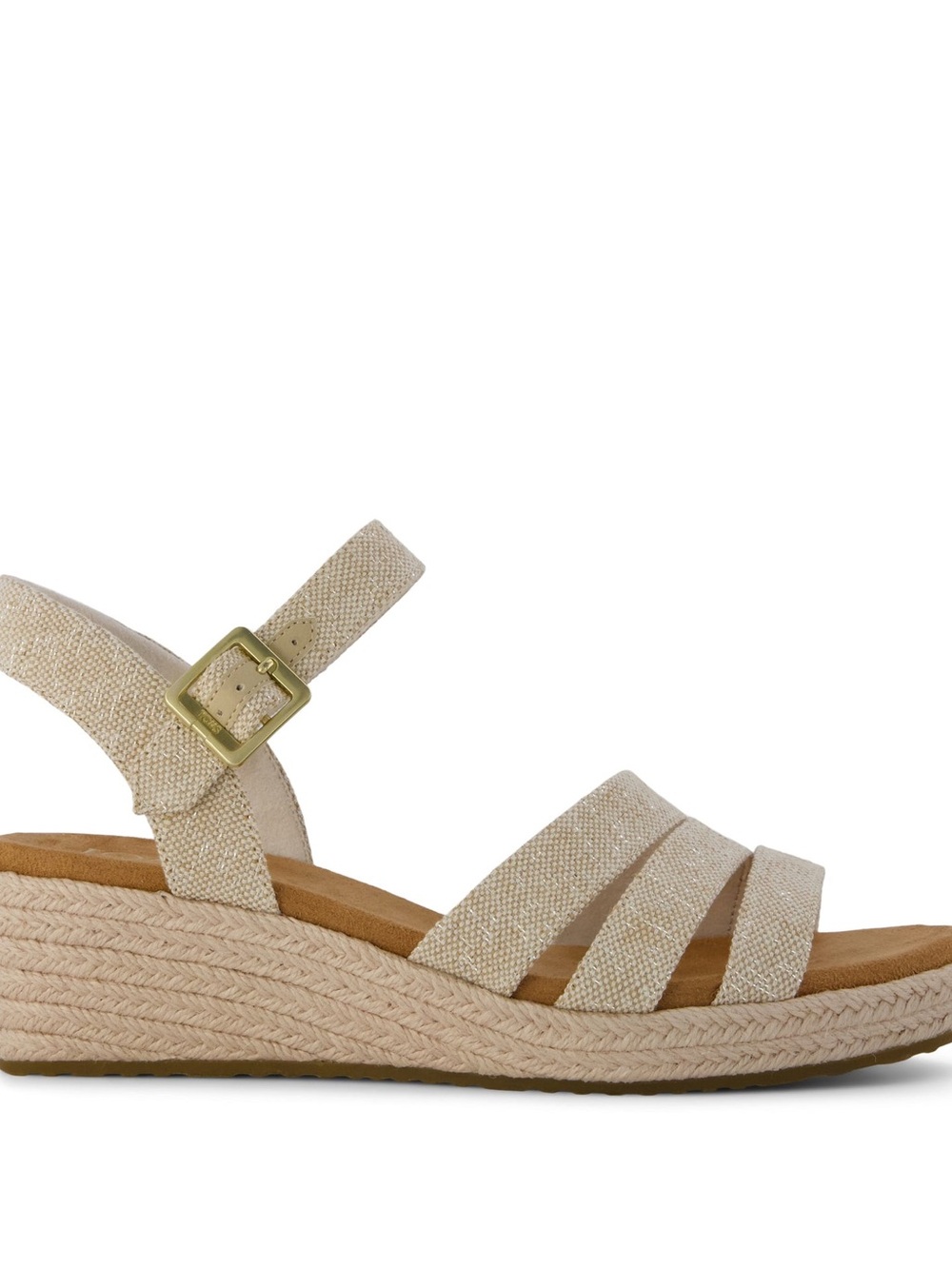 New Toms Julia Beige Espadrille Wedge Sandal 9
